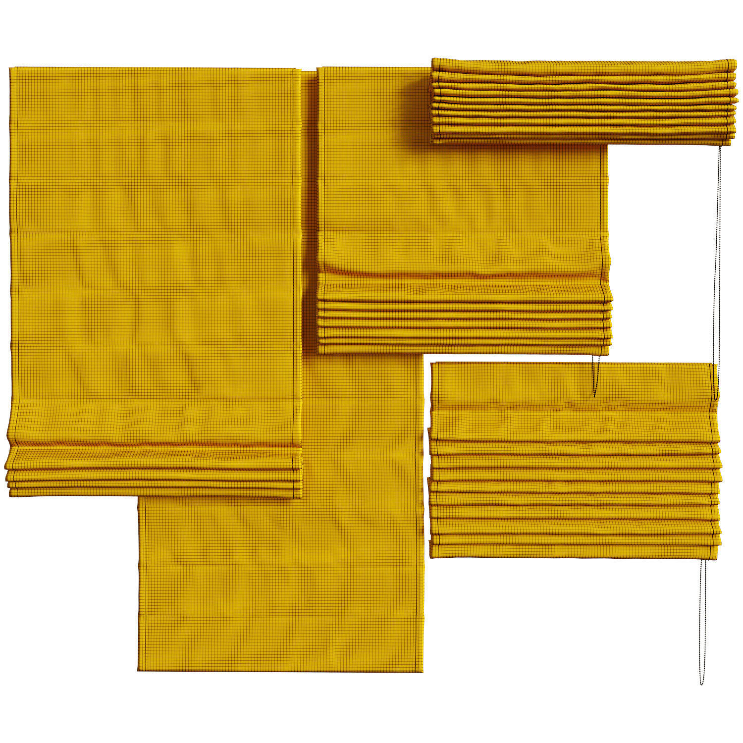 Set of Roman blinds 3 3D model_1