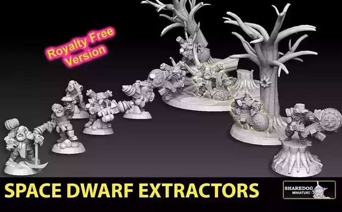 Space Dwarf Extractors Megapack ROYALTY FREE  VERSION 3D print model
