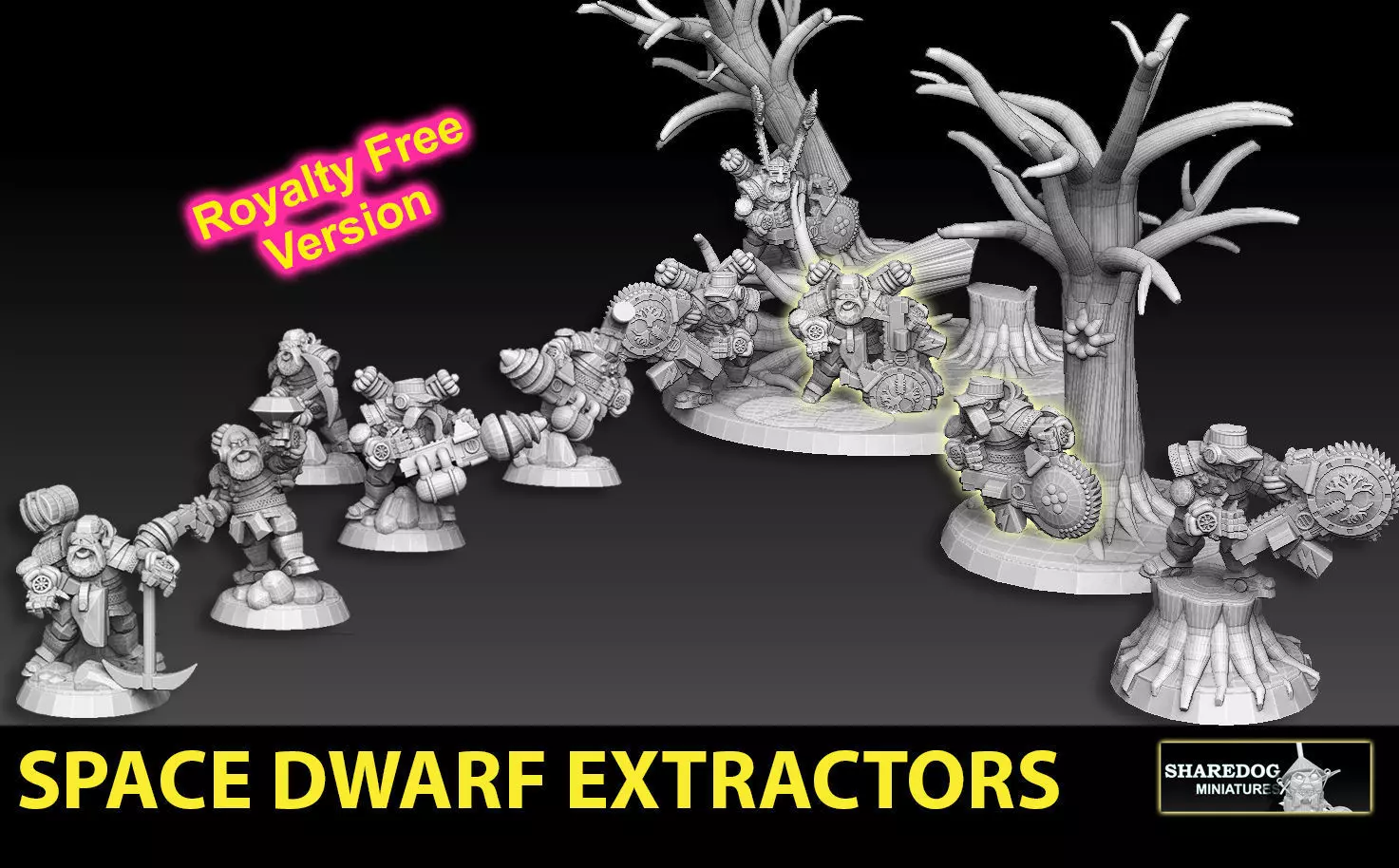 Space Dwarf Extractors Megapack ROYALTY FREE VERSION 3D print model_0