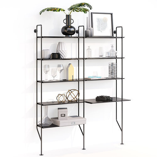Blu Dot Hitch Bookcase with Desk 3D model