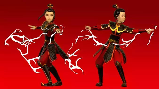 Princess Azula lowpoly 3D model Low-poly 3D model