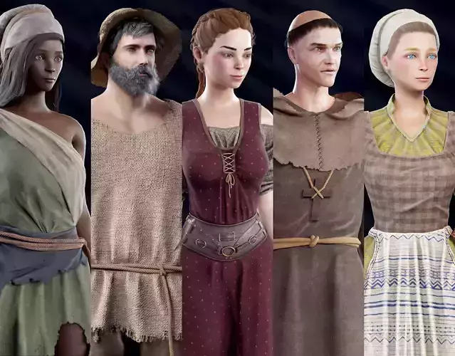 Medieval NPC pack 3D Model Collection