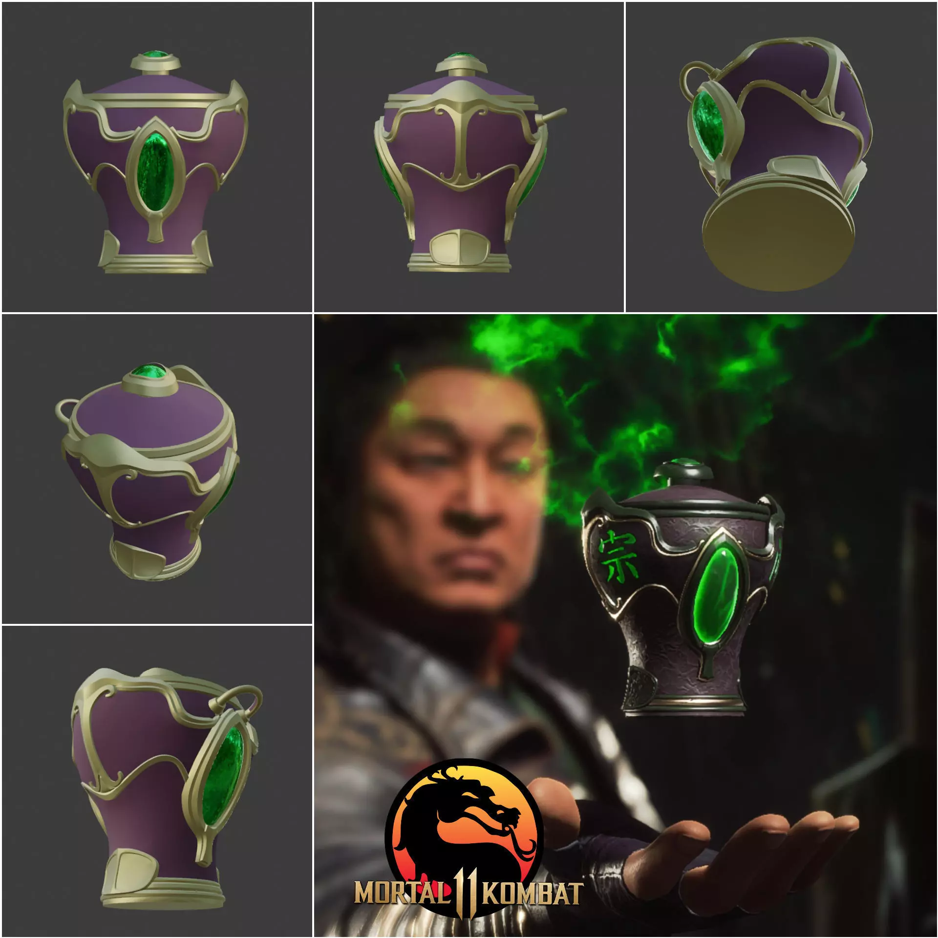 Shang Tsung souls phylacteries - Soulbreath of the Dragon King 3D print model
