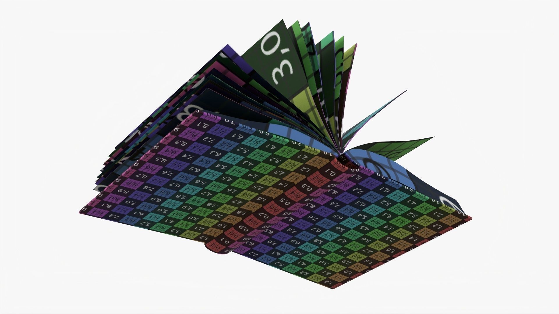 Book open mockup 02 3D model_11