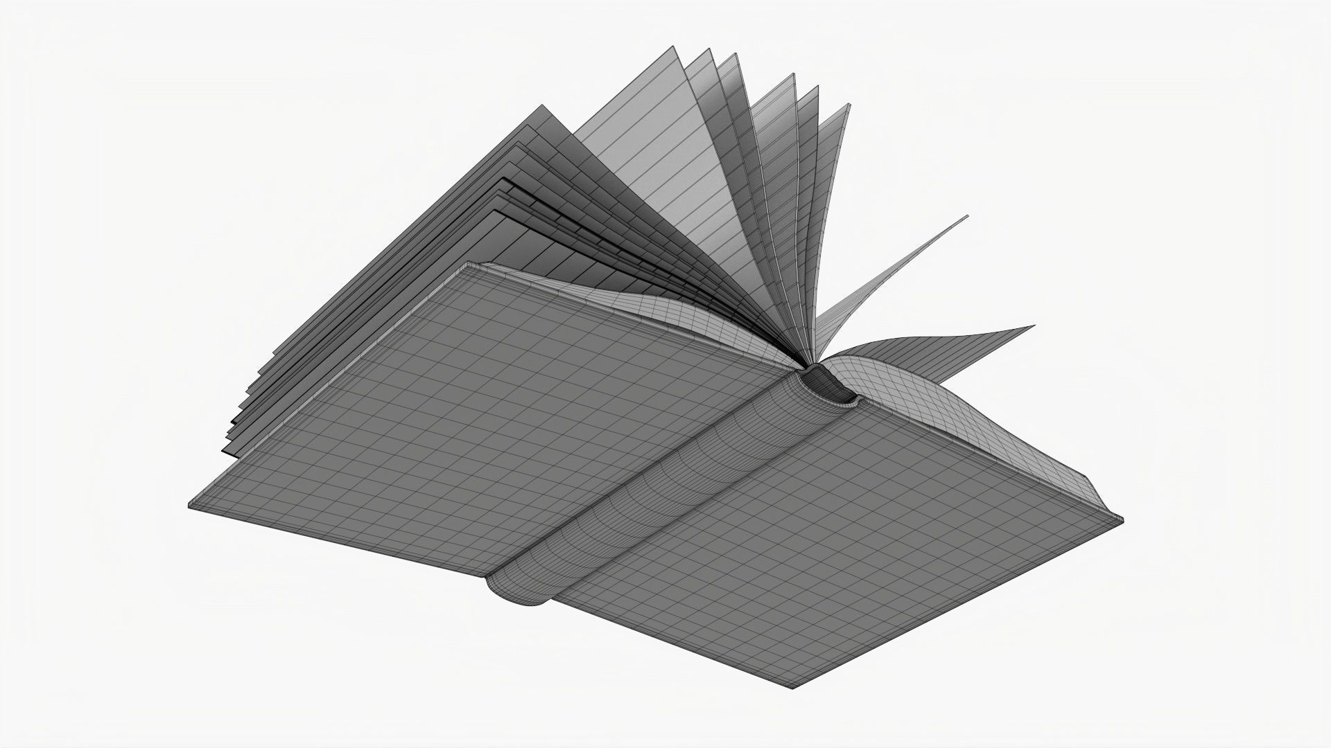 Book open mockup 02 3D model_7