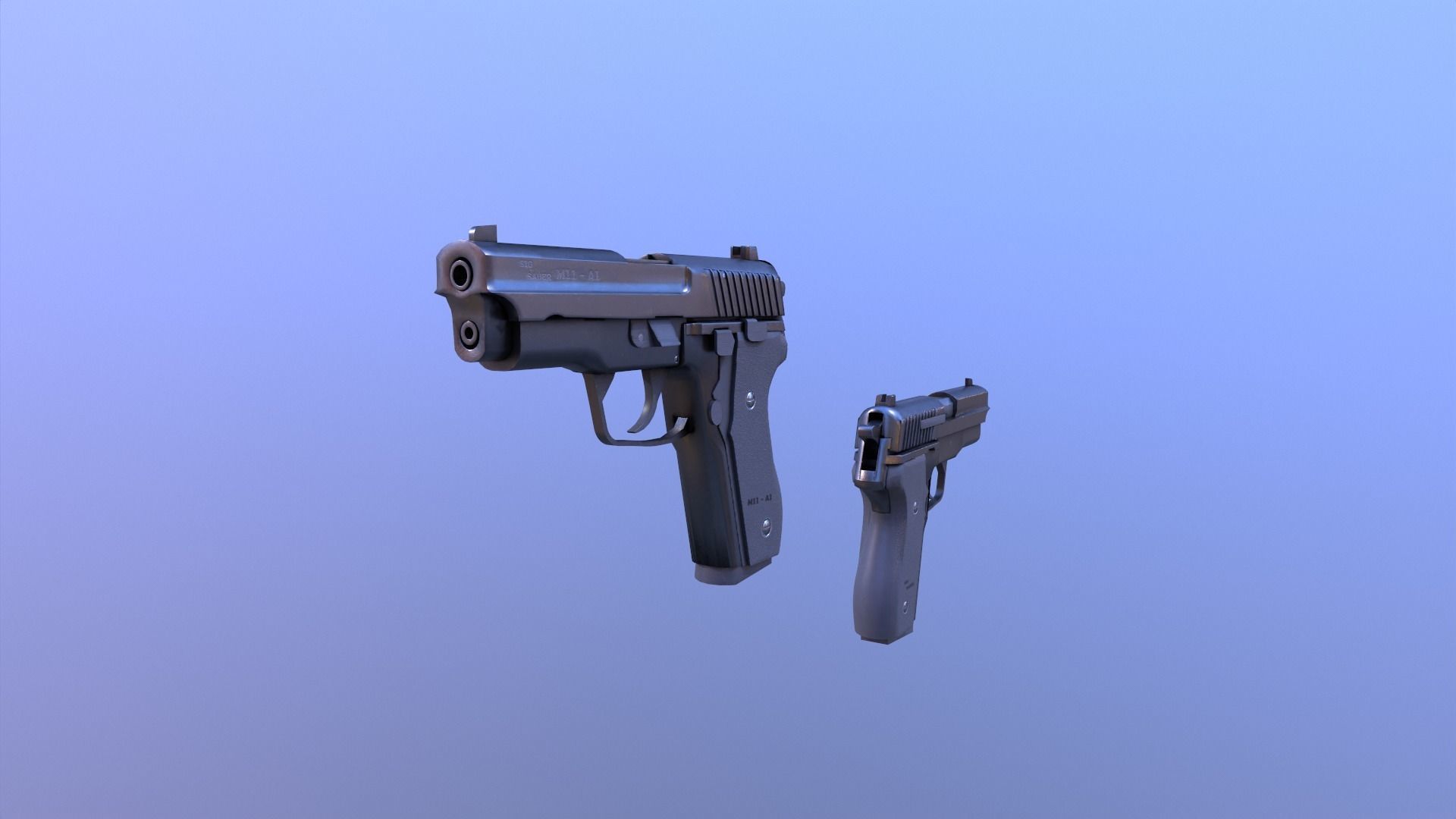 M11 Pistol Game Ready 5 Textures Low-poly 3D model_10