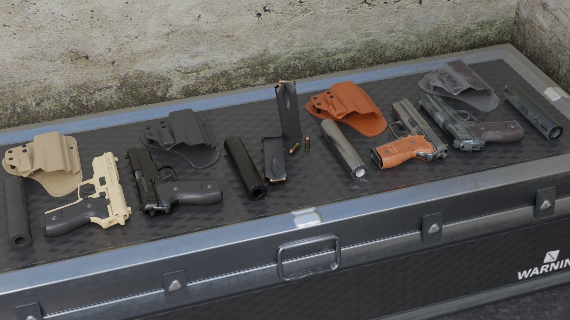 M11 Pistol Game Ready 5 Textures Low-poly 3D model_4