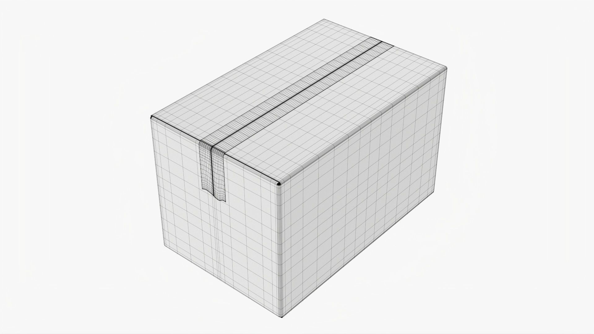 Box sealed with packing tape mockup 01 3D model_6