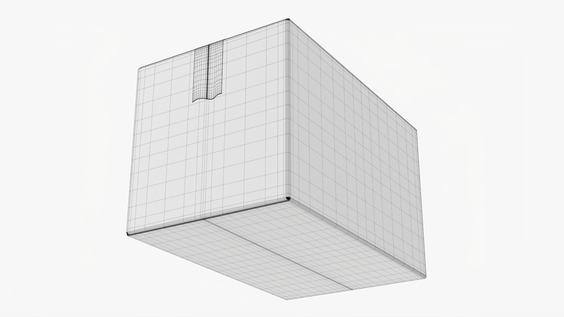 Box sealed with packing tape mockup 01 3D model_8