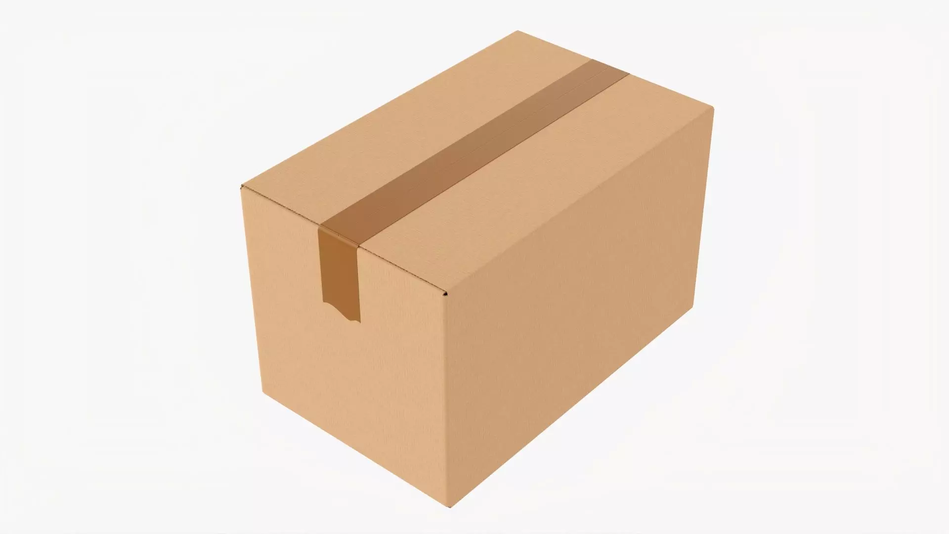 Box sealed with packing tape mockup 01 3D model_0
