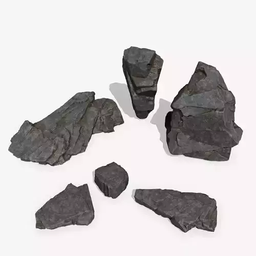 Rock Set Low-poly 3D model