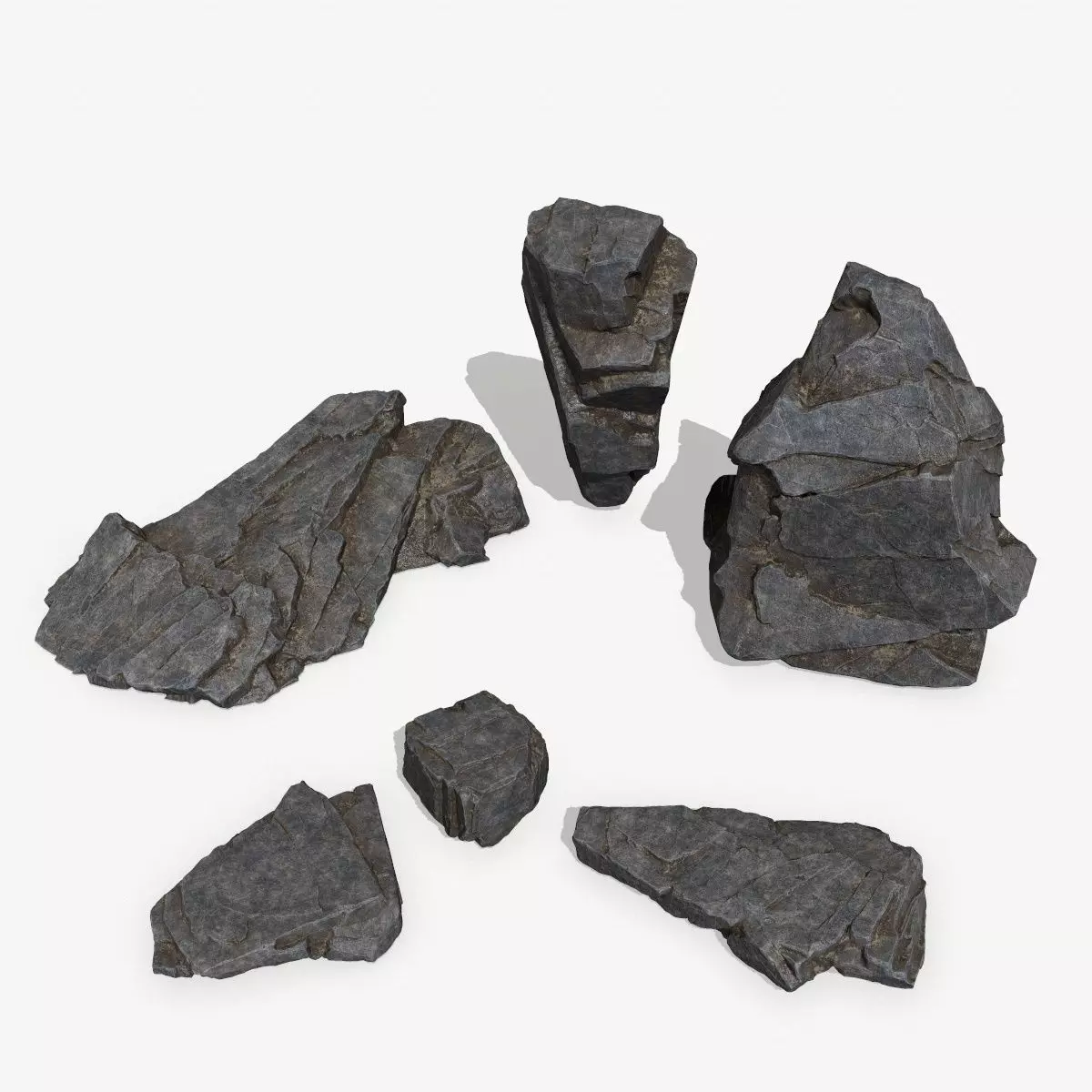 Rock Set Low-poly 3D model_0