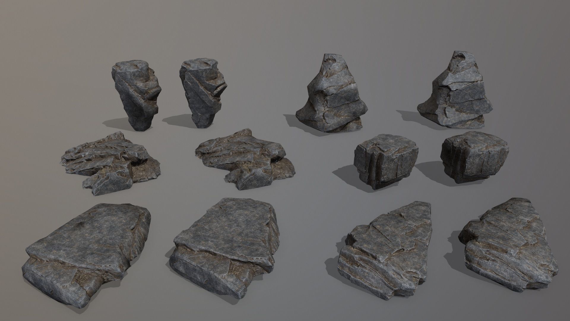 Rock Set Low-poly 3D model_33