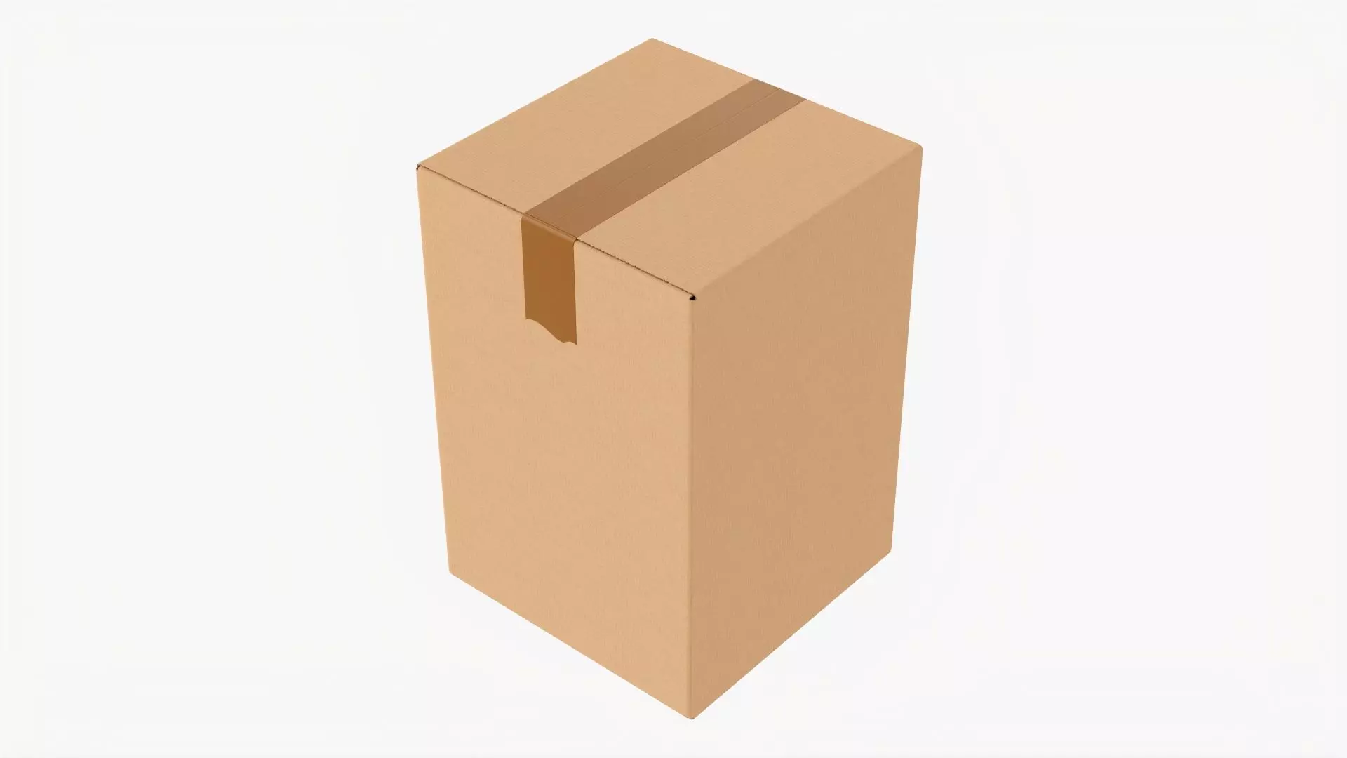 Box sealed with packing tape mockup 02 3D model_0