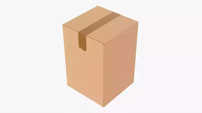 Box sealed with packing tape mockup 02 3D model
