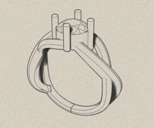 Sterling Silver Single Stone Ring Jewelry 3D print model_10