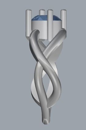 Sterling Silver Single Stone Ring Jewelry 3D print model_7