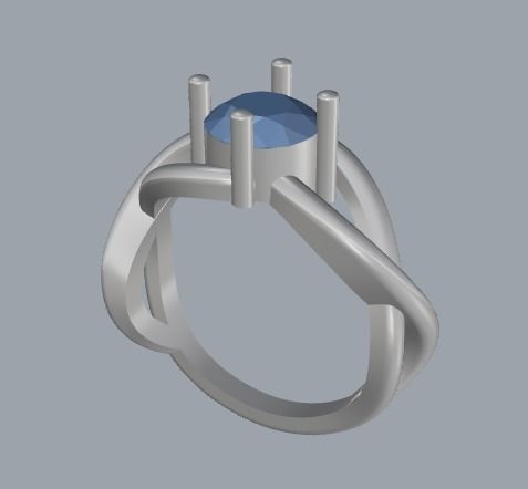Sterling Silver Single Stone Ring Jewelry 3D print model_3