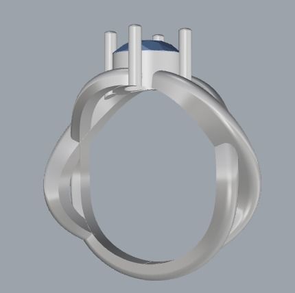 Sterling Silver Single Stone Ring Jewelry 3D print model_4