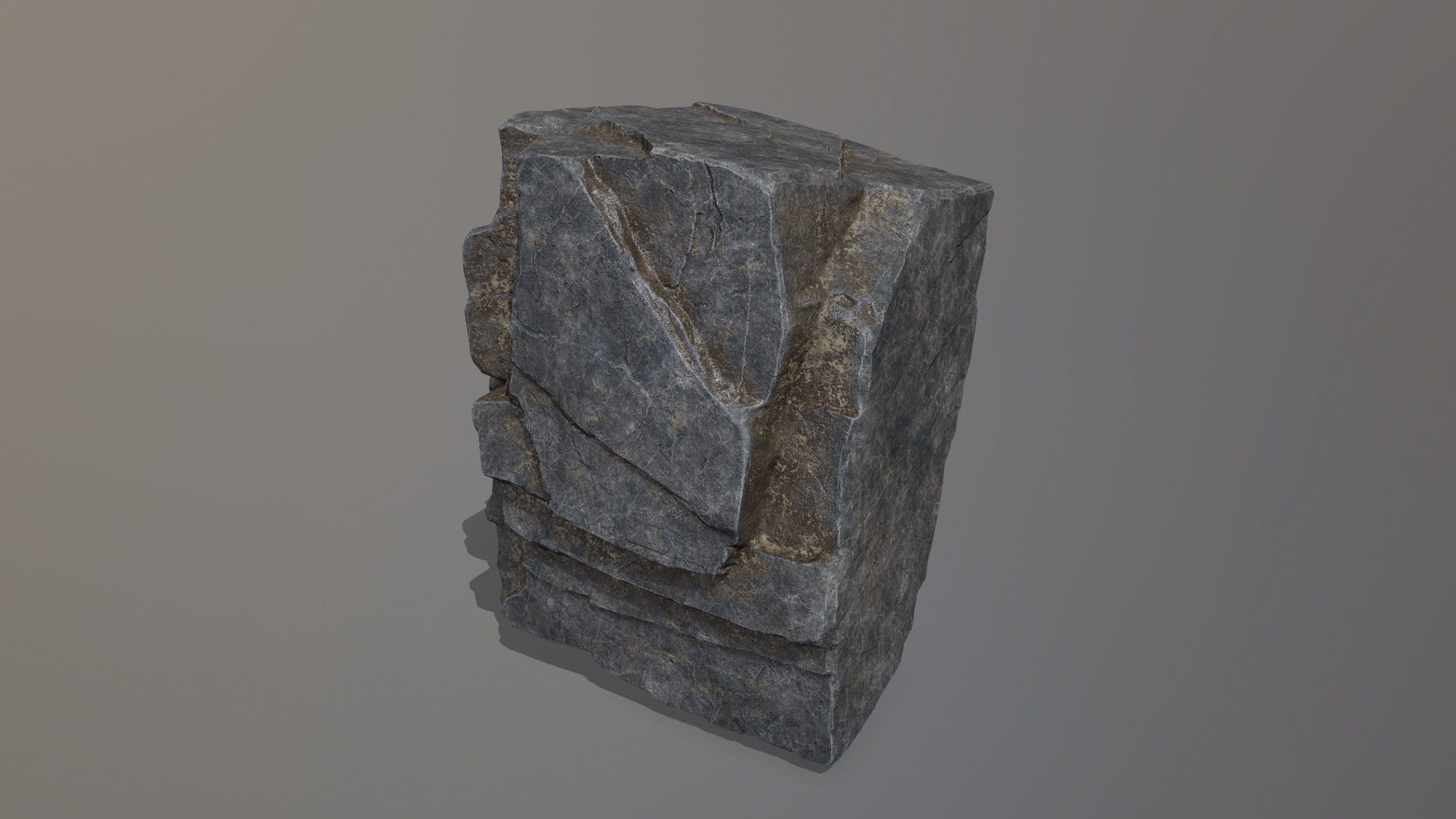 Rock Set piece of stone Low-poly 3D model_11