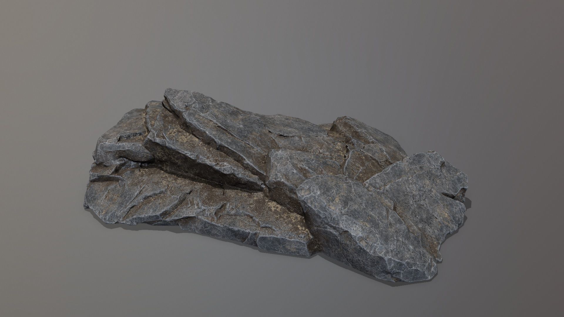 Rock Set piece of stone Low-poly 3D model_4