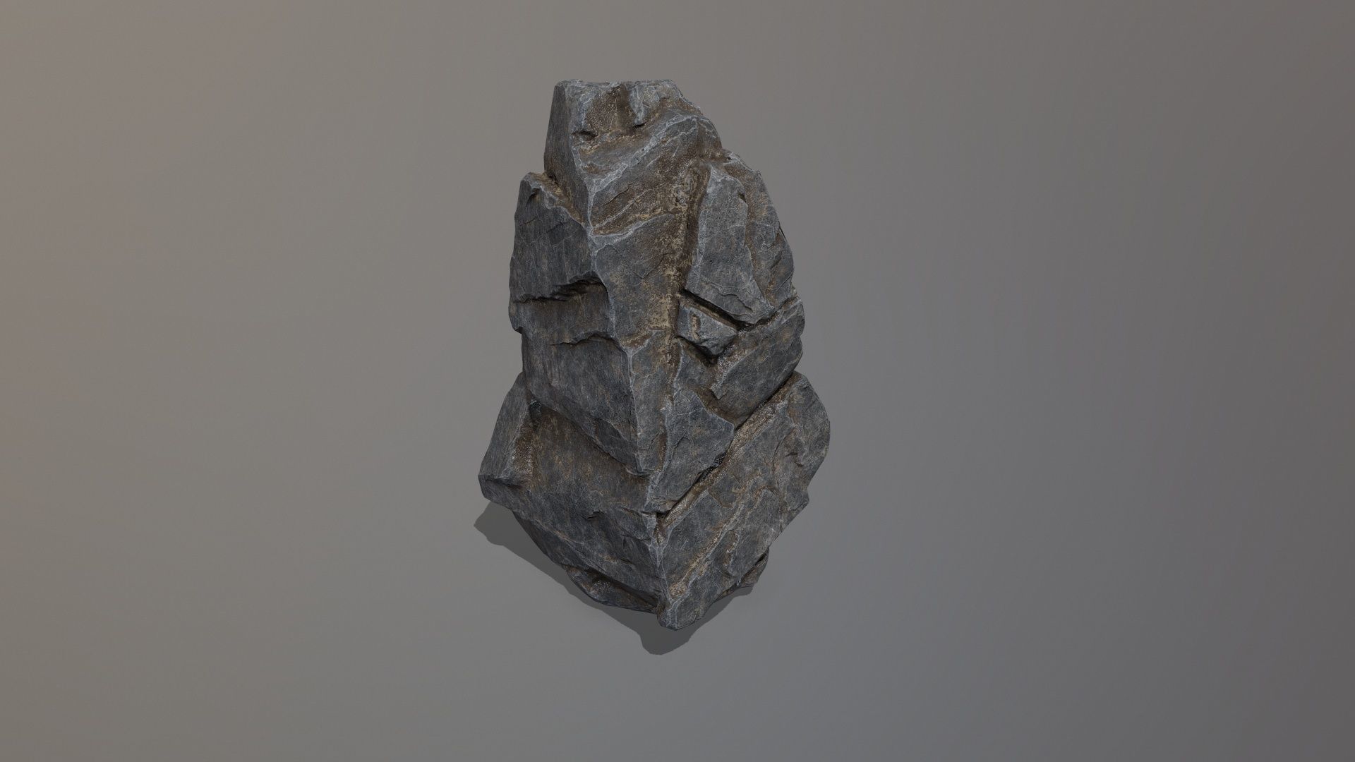Rock Set piece of stone Low-poly 3D model_9