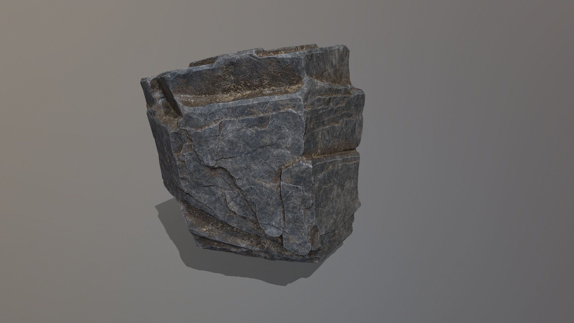 Rock Set piece of stone Low-poly 3D model_13