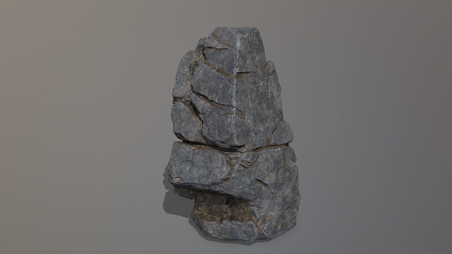 Rock Set piece of stone Low-poly 3D model_6