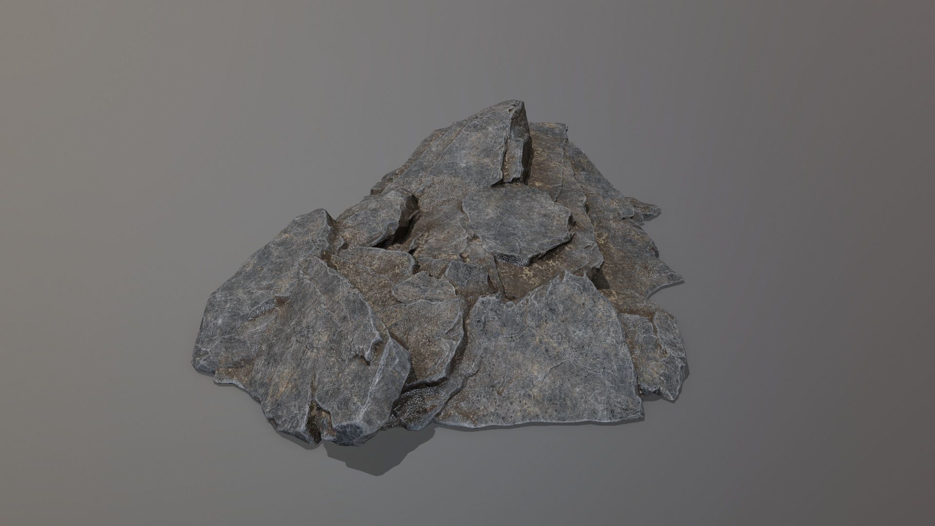 Rock Set piece of stone Low-poly 3D model_3