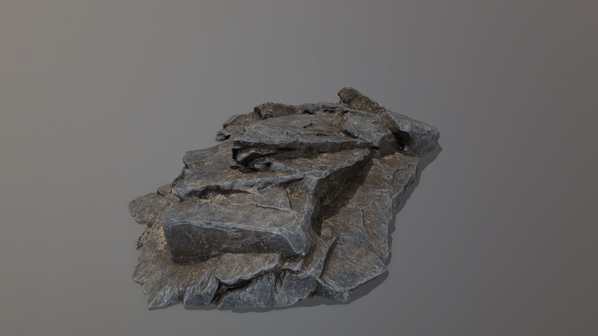 Rock Set piece of stone Low-poly 3D model_5