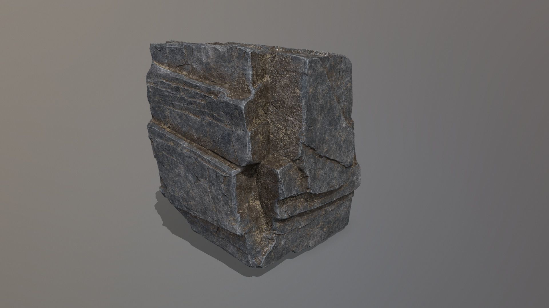 Rock Set piece of stone Low-poly 3D model_12