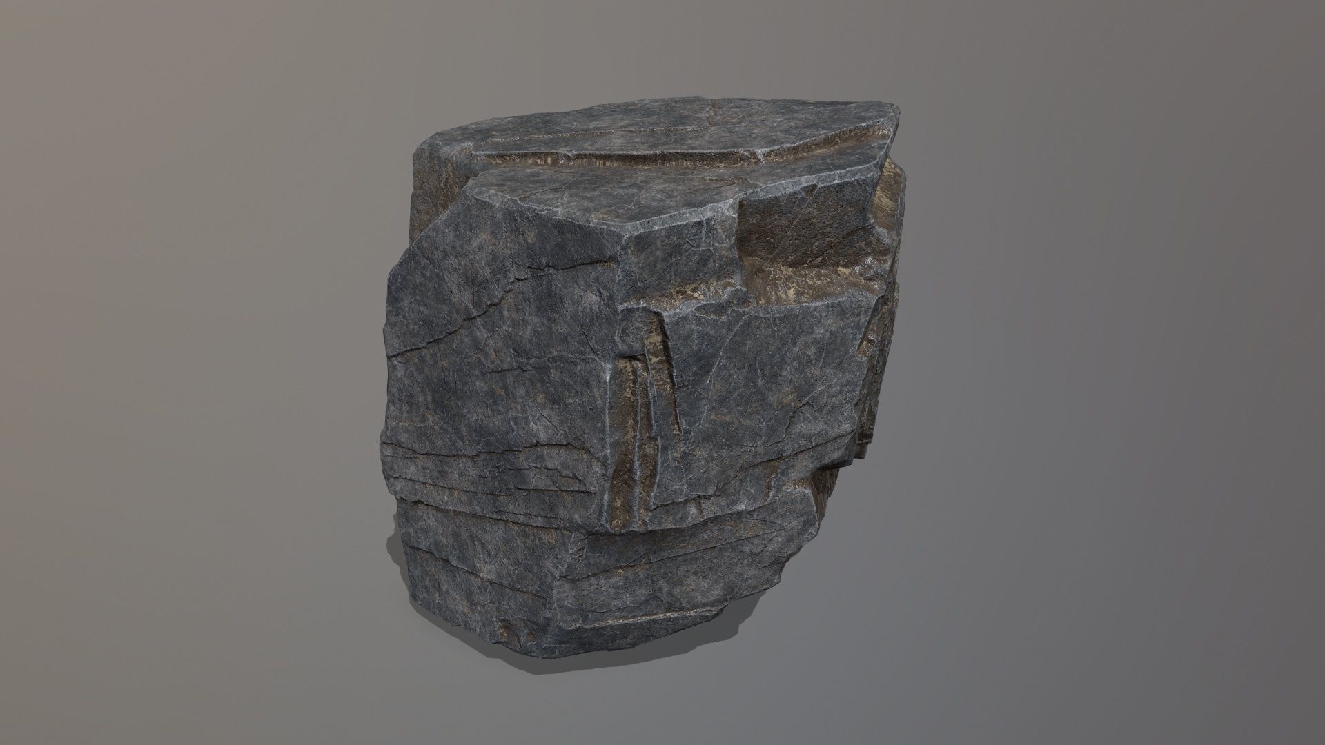 Rock Set piece of stone Low-poly 3D model_14