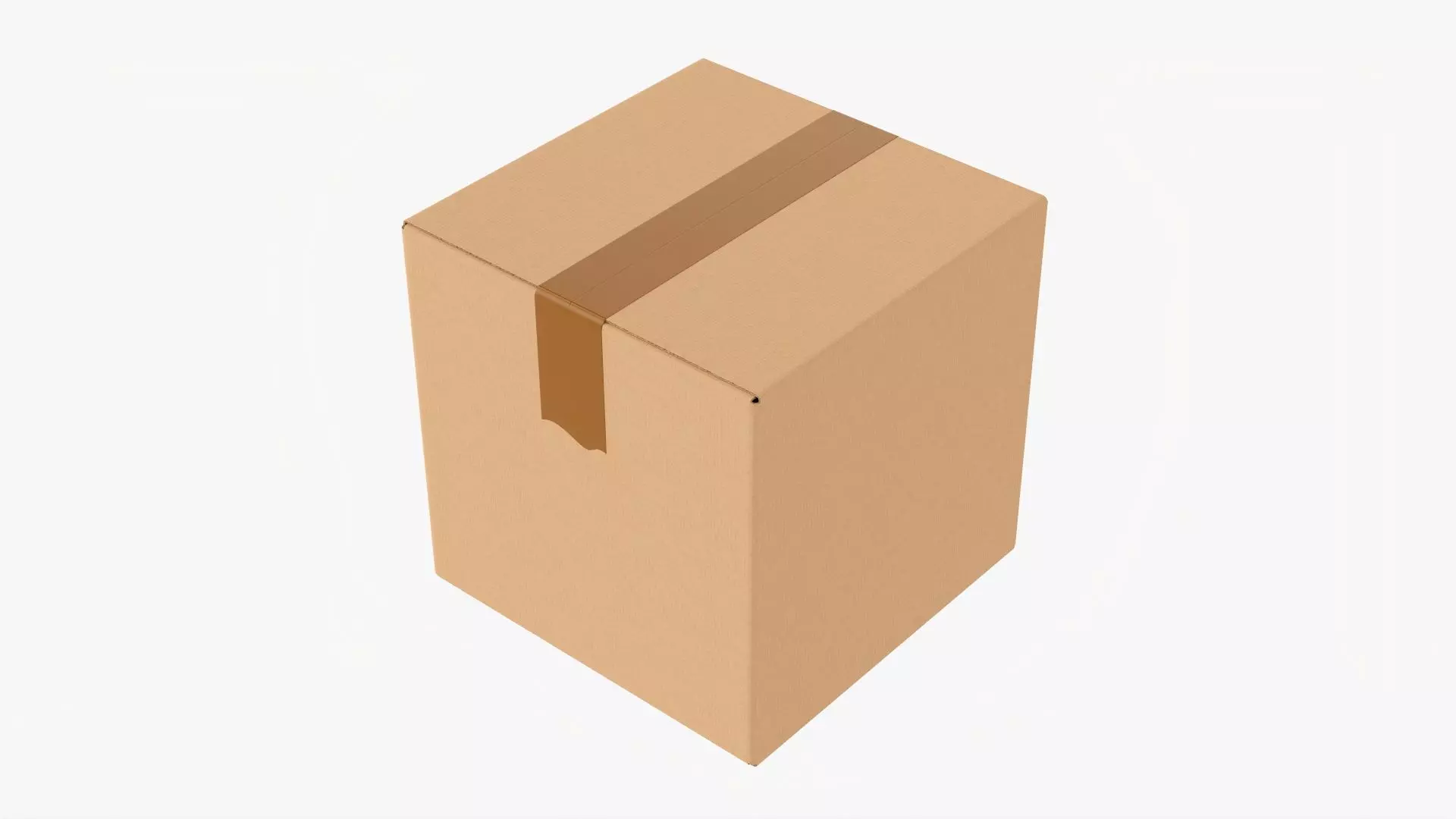 Box sealed with packing tape mockup 03 3D model_0