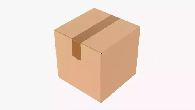 Box sealed with packing tape mockup 03 3D model