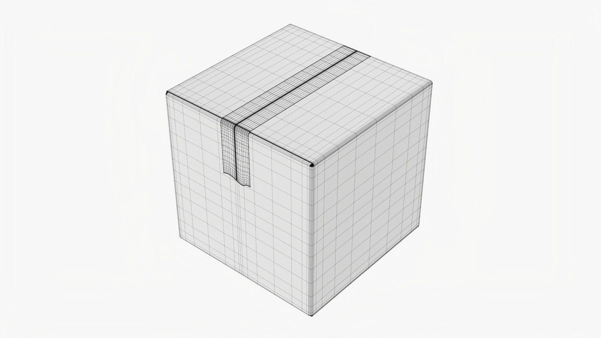 Box sealed with packing tape mockup 03 3D model_6