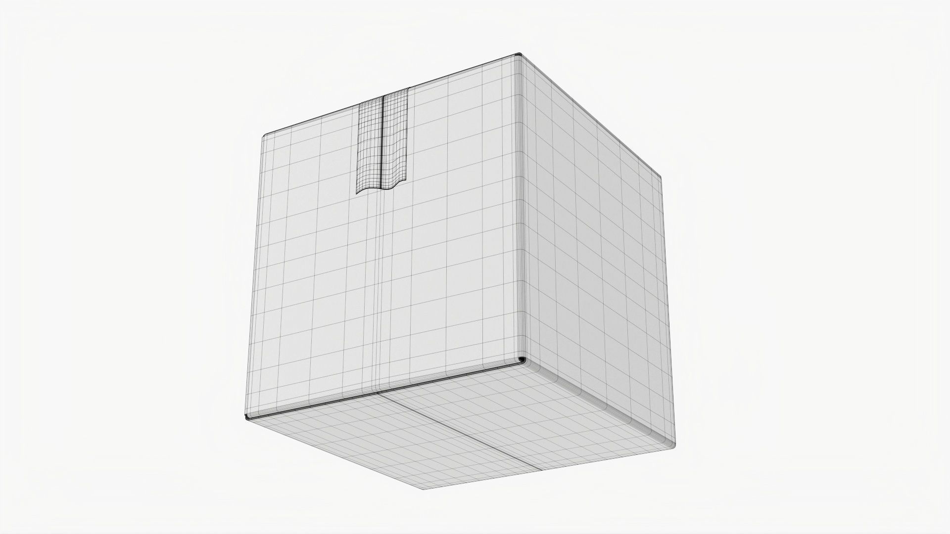 Box sealed with packing tape mockup 03 3D model_8