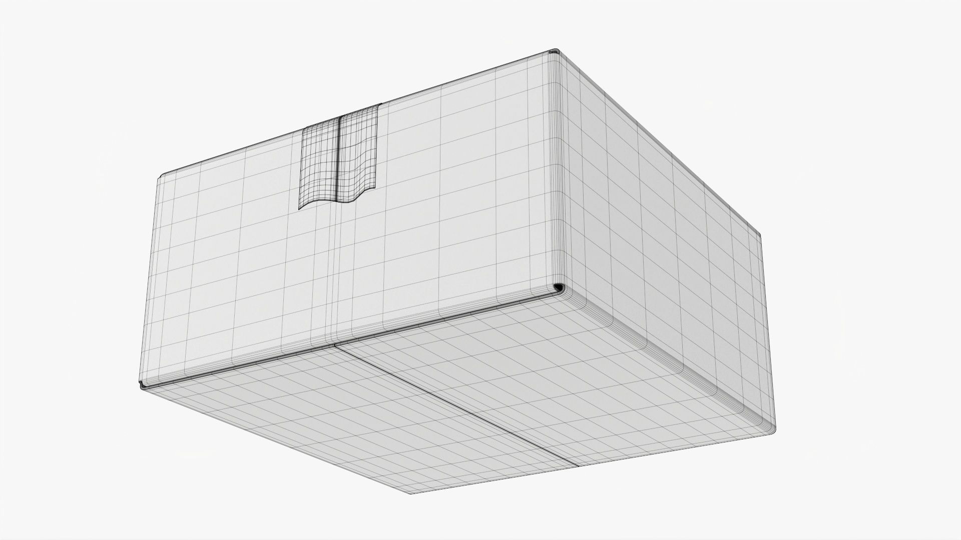 Box sealed with packing tape mockup 04 3D model_8