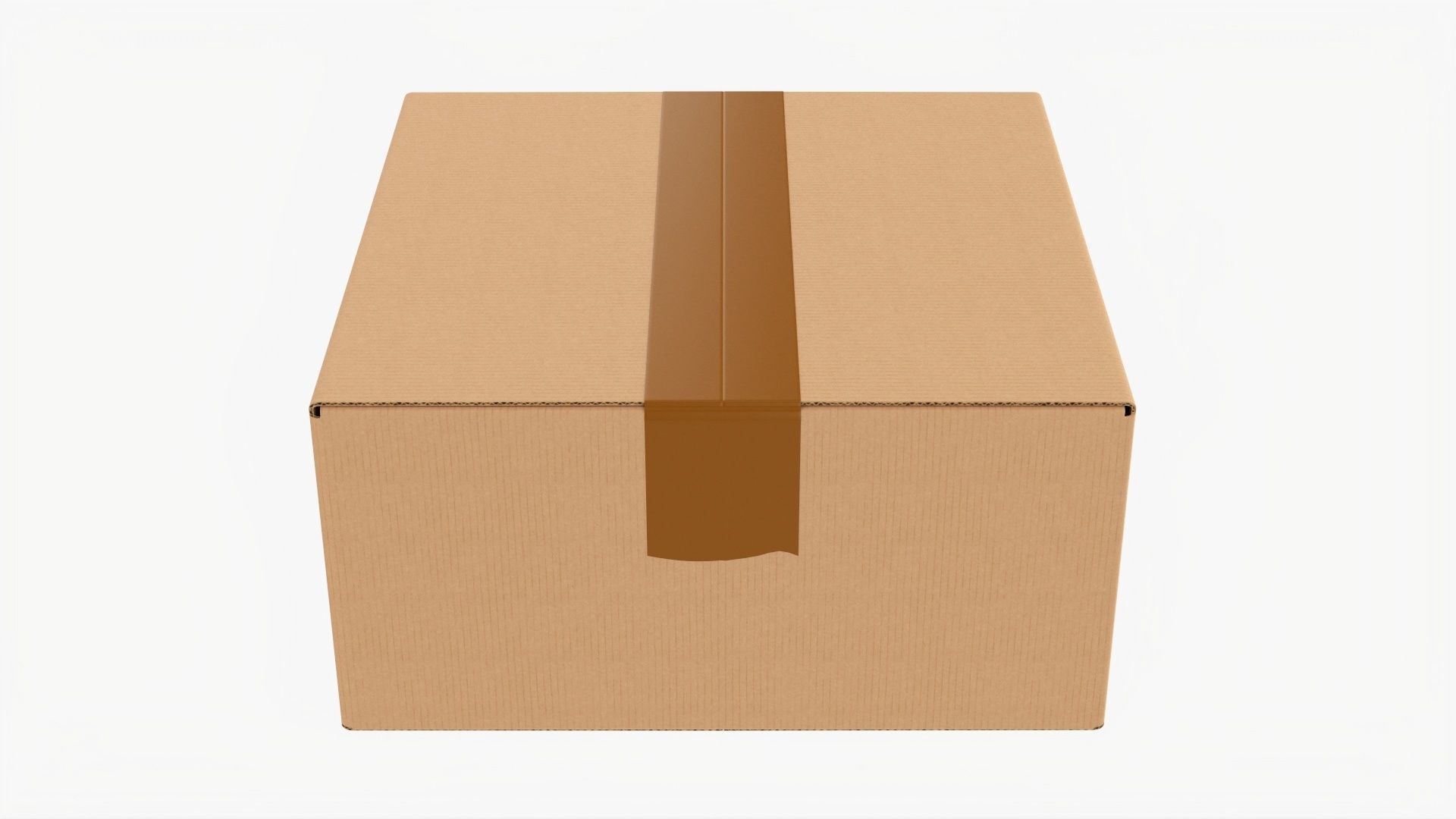 Box sealed with packing tape mockup 04 3D model_1