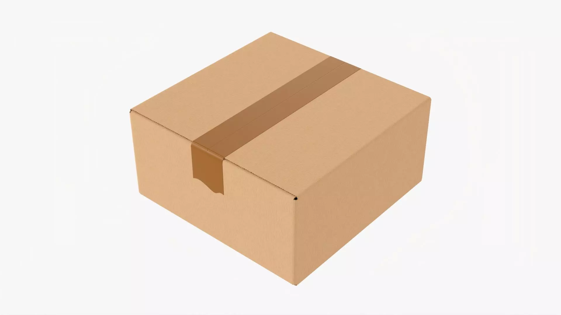 Box sealed with packing tape mockup 04 3D model_0
