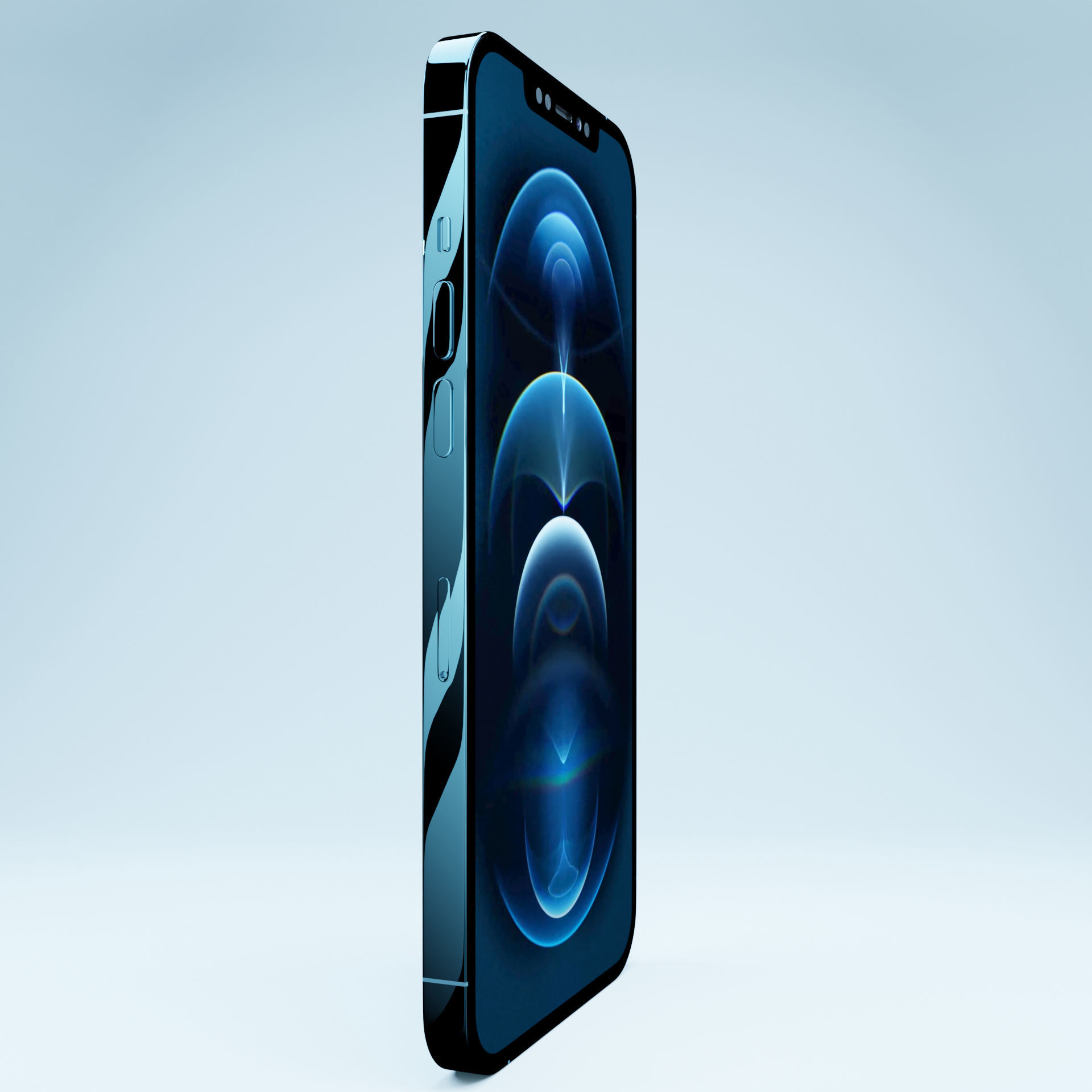 iPhone 12 Pro Max Pacific Blue 3D model_3