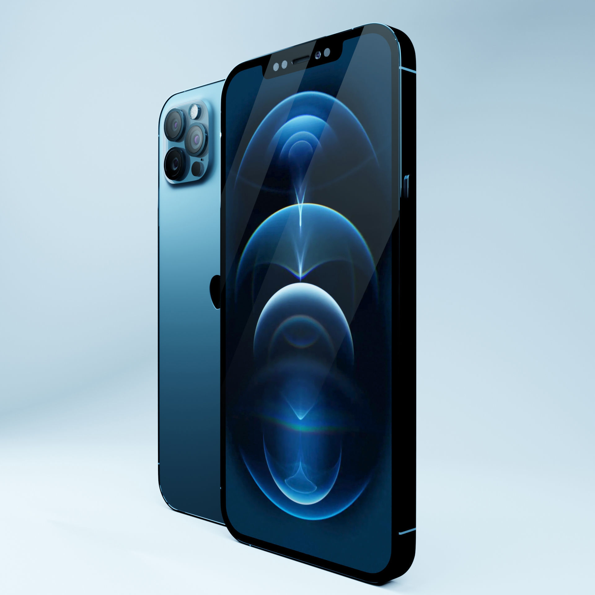 iPhone 12 Pro Max Pacific Blue 3D model_1