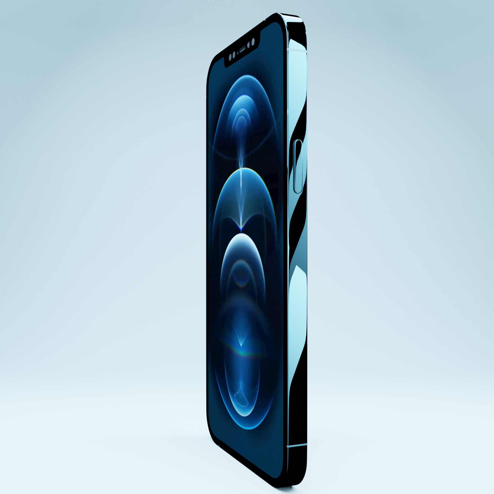 iPhone 12 Pro Max Pacific Blue 3D model_7