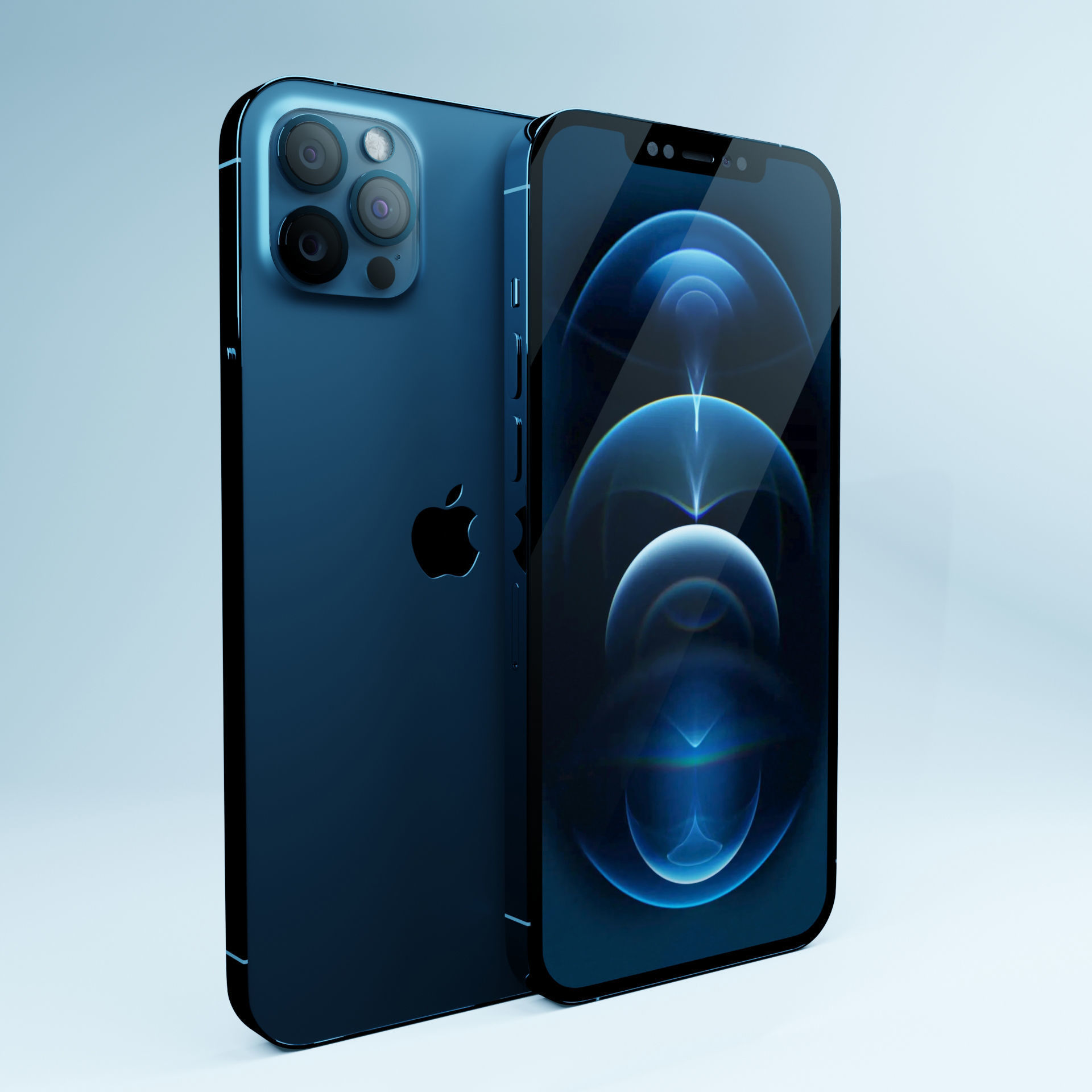 iPhone 12 Pro Max Pacific Blue 3D model_6