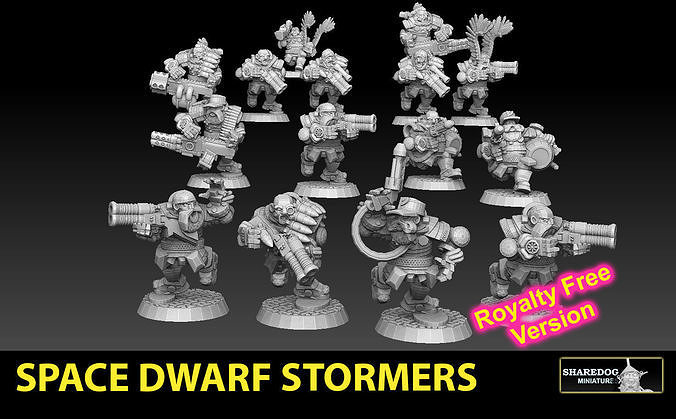 Space Dwarves Stormers ROYALTY FREE VERSION 3D print model
