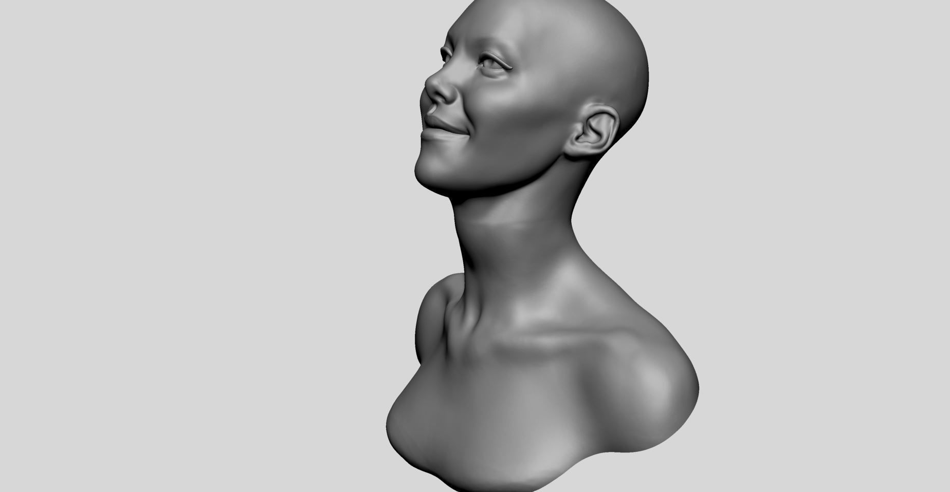 Female Head Printable 3D print model_6