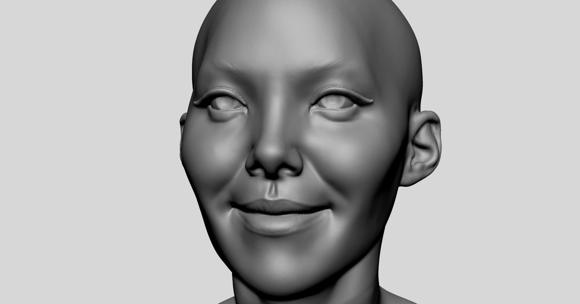 Female Head Printable 3D print model_9