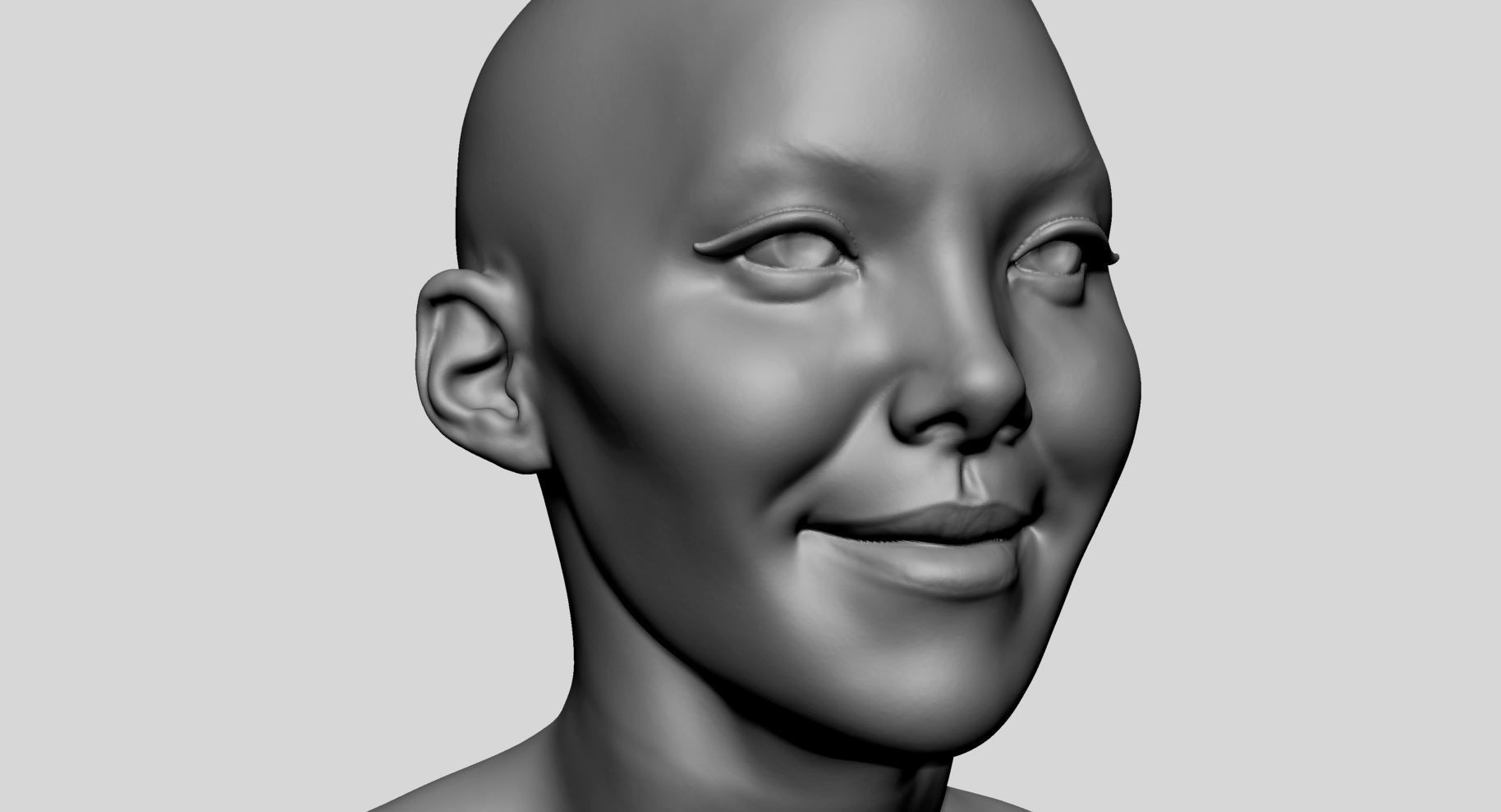 Female Head Printable 3D print model_8