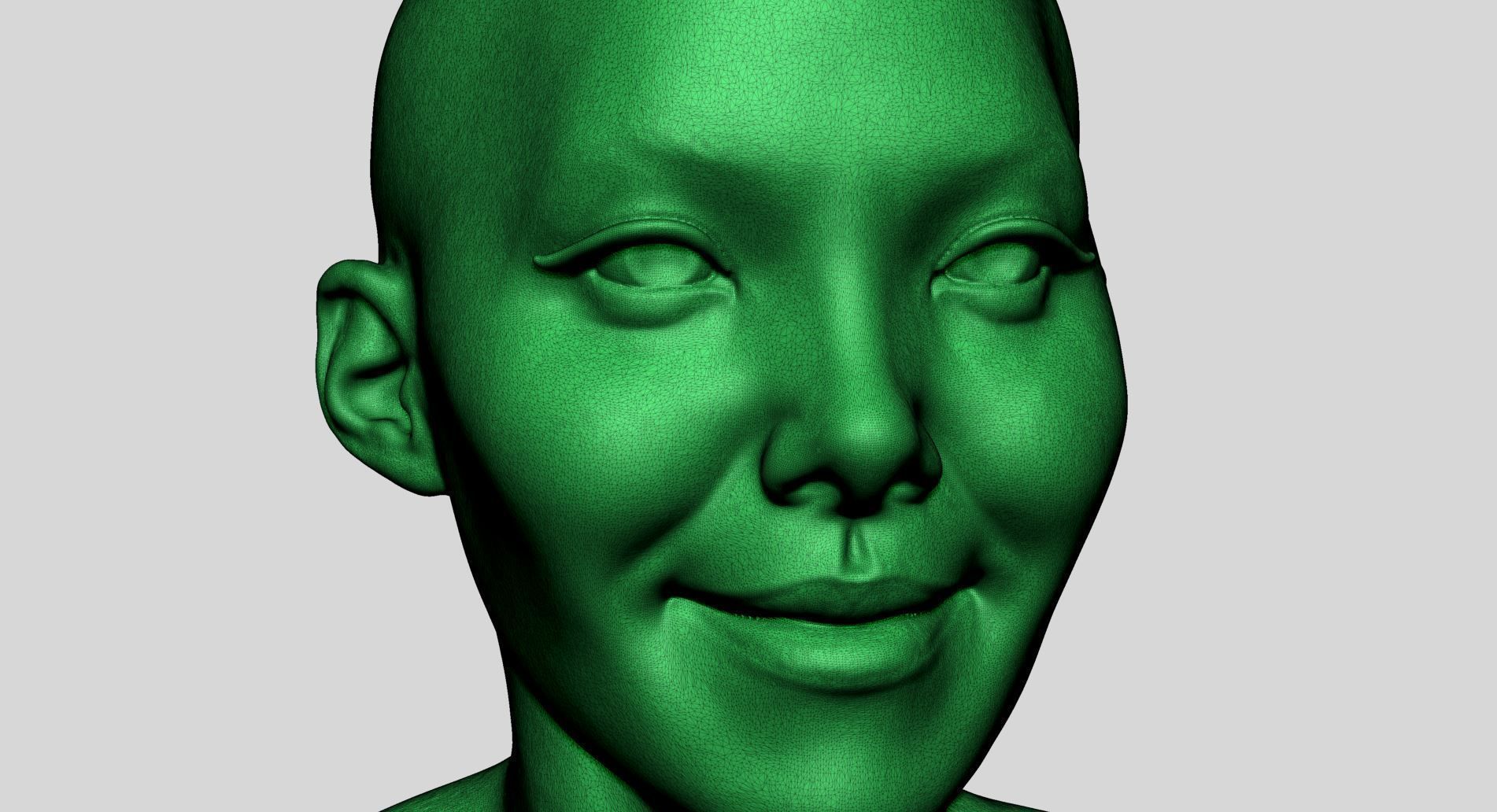 Female Head Printable 3D print model_10