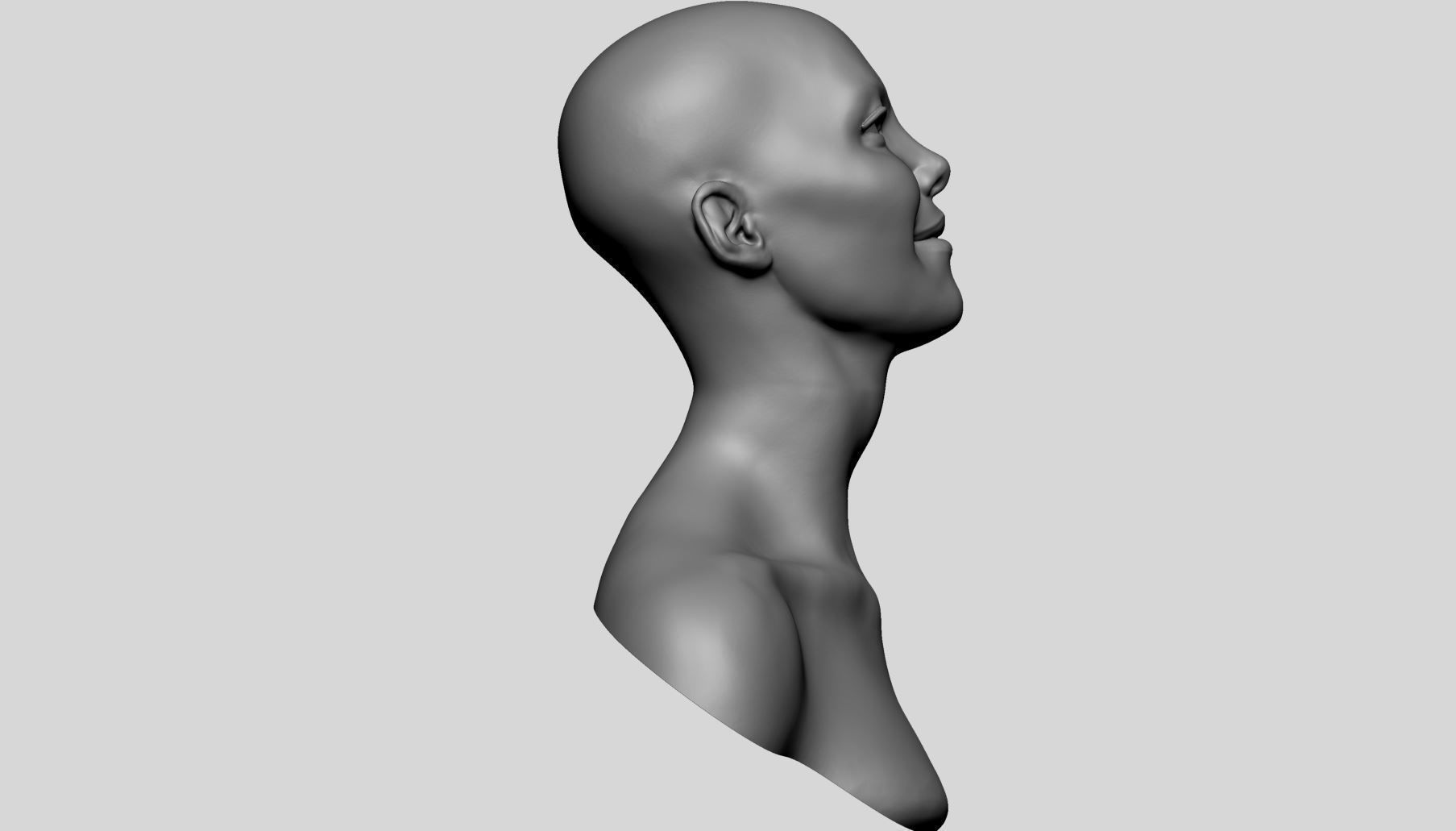 Female Head Printable 3D print model_2