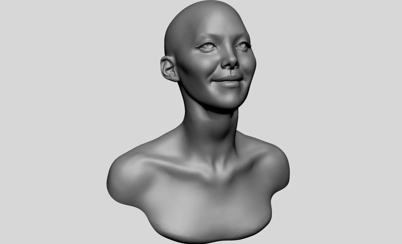 Female Head Printable 3D print model_0